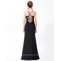 Grace Karin Floor Length Beads Formal Gown Black Bodycon Long Evening Dresses CL6157